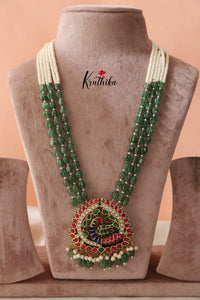 Jadau peacock pendant beads Haaram LH532