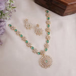 Elegant Flower Design Hydro Emerald Spark Diamond Necklace NC2073