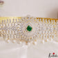 Sparkling Teardrop Motifs CZ Hip Belt With Interchangeable Stones V388