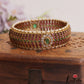 Premium Floral Motifs Pearl Border Jadau Openable Single Kada Bangle B556
