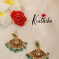 Pretty Lakshmi Chain Set with Green Beads NC1304