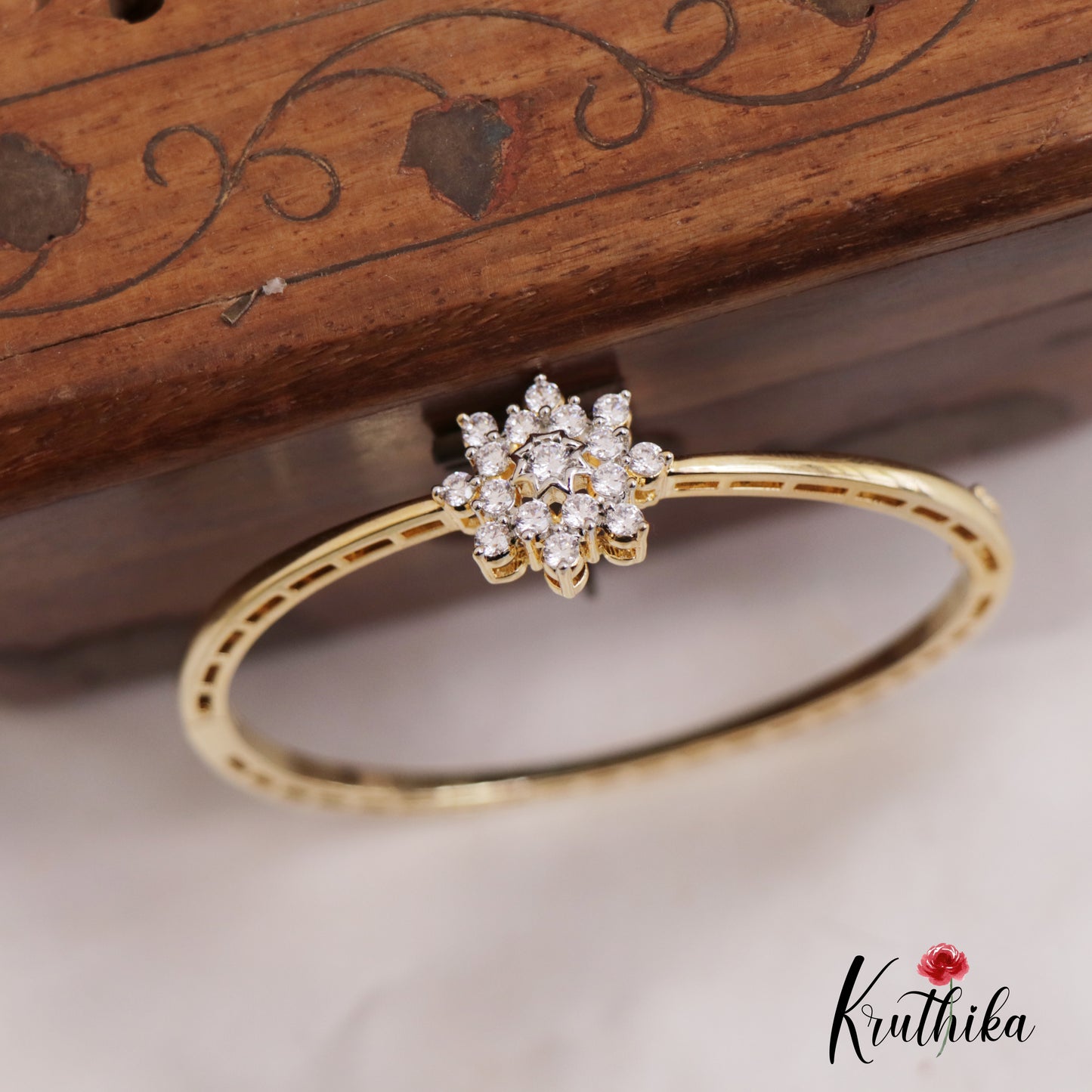 Trendy AD Floral Openable Single Kada B437