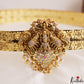 Gorgeous Antique Nagas Lakshmi Elephant Motifs Hip Belt With Pearl Bead Drops V390