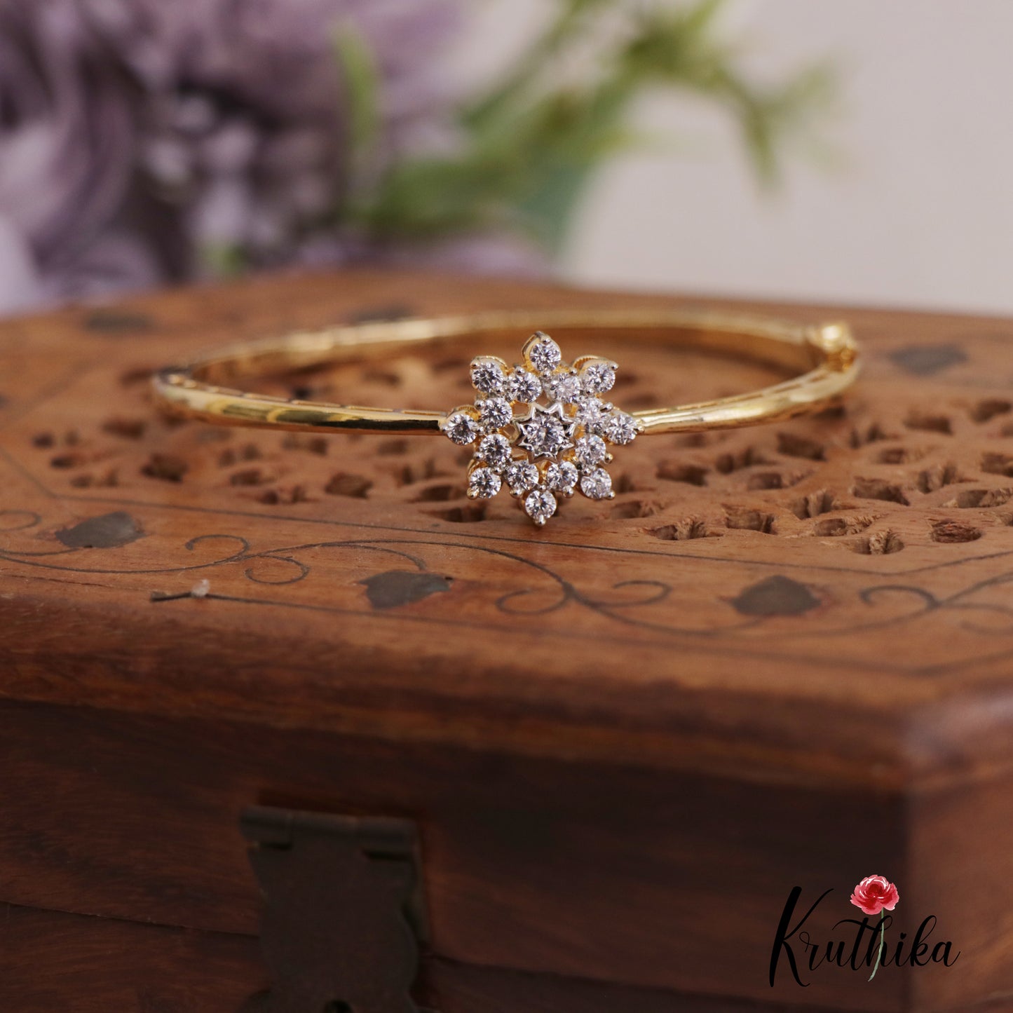 Trendy AD Floral Openable Single Kada B437