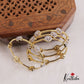 Trendy Floral Motifs Diamond-Finish Gold-Tone Bangles B457 (Set of 4 Bangles)