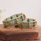 Premium Jadau stones pastel beads temple bangles B598