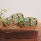 Premium Jadau stones pastel beads peacock bangles B599