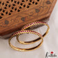 Elegant Gold-Tone Kemp Bangles B559 (Set Of 2)