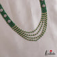 Sparkling Multi Layered Crystal & Pearl Haaram With Floral Accents LH2127 (Available In 7 Colors)