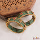 Premium Jadau stones pastel beads peacock bangles B600