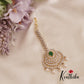 Classic CZ Leaf Motifs Maang Tikka With Pearl Drops MT324 (Available In 3 Colors)