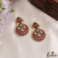 Classic Teardrop Motifs Chandbali Earrings With Pearl Drops E1216