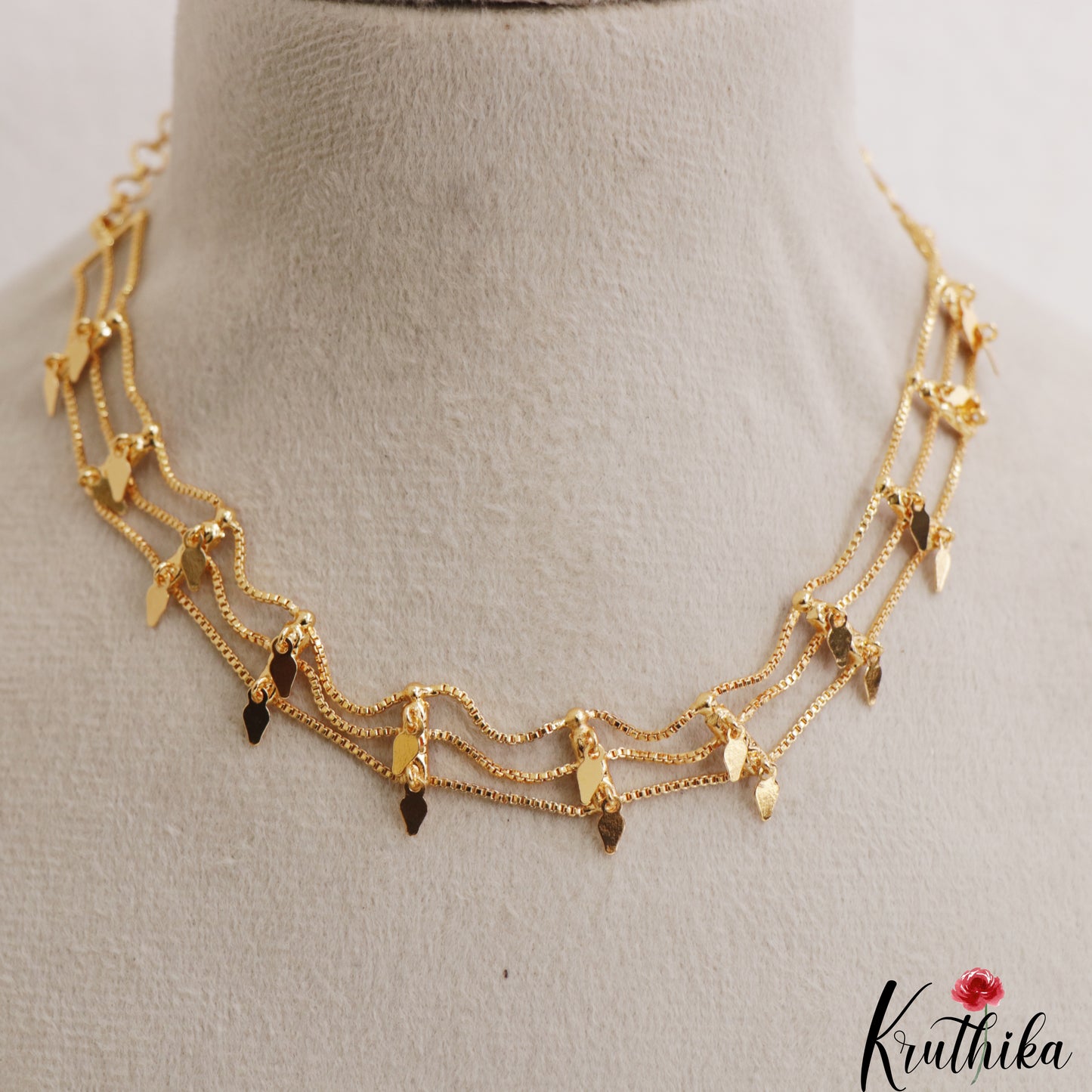 Elegant Gold-Tone Multi Layered Choker NC3086