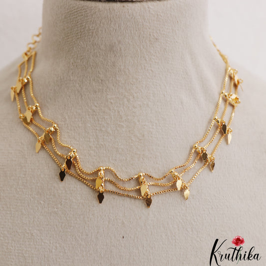 Elegant Gold-Tone Multi Layered Choker NC3086