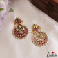 Classic Teardrop Motifs Chandbali Earrings With Pearl Drops E1216