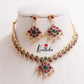 Beautiful Two-in-One Reversible Floral Kemp Necklace Set with Earrings NC2388
