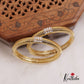 Simple Trendy Diamond-Finish Gold-Tone Bangles B443 (Set Of 2)