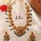 Jadau peacock green beads necklace NC1032
