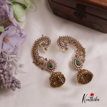 Premium AD Stone Earcuff with Jhumkas NC25025