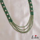 Elegant Multi Layered Crystal & Pearl Haaram With Floral Accents LH2130 (Available In 6 Colors)