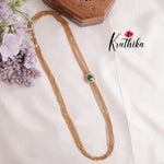 Elegant Four Layer Emerlad Vintage Chandra Multi Stone Haaram with Side AD Pendant LH1910