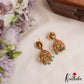 Trendy Antique Peacock Motifs Jadau Jhumkas With Green Bead Drops E1162 (Available In 2 Colors)