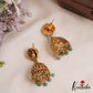 Trendy Antique Peacock Motifs Jadau Jhumkas With Green Bead Drops E1162 (Available In 2 Colors)
