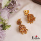 Beautiful Lord Ganesha Motifs Jadau Jhumkas With Gold Bead Drops E1161