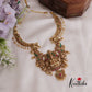 Elegant Temple Lakshmi and Peacock Jadau Necklace with Bead Drops NC2394