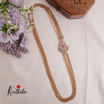 Trendy Four Layer Ruby Vintage Chandra Multi Stone Haaram with Side AD Pendant LH1909