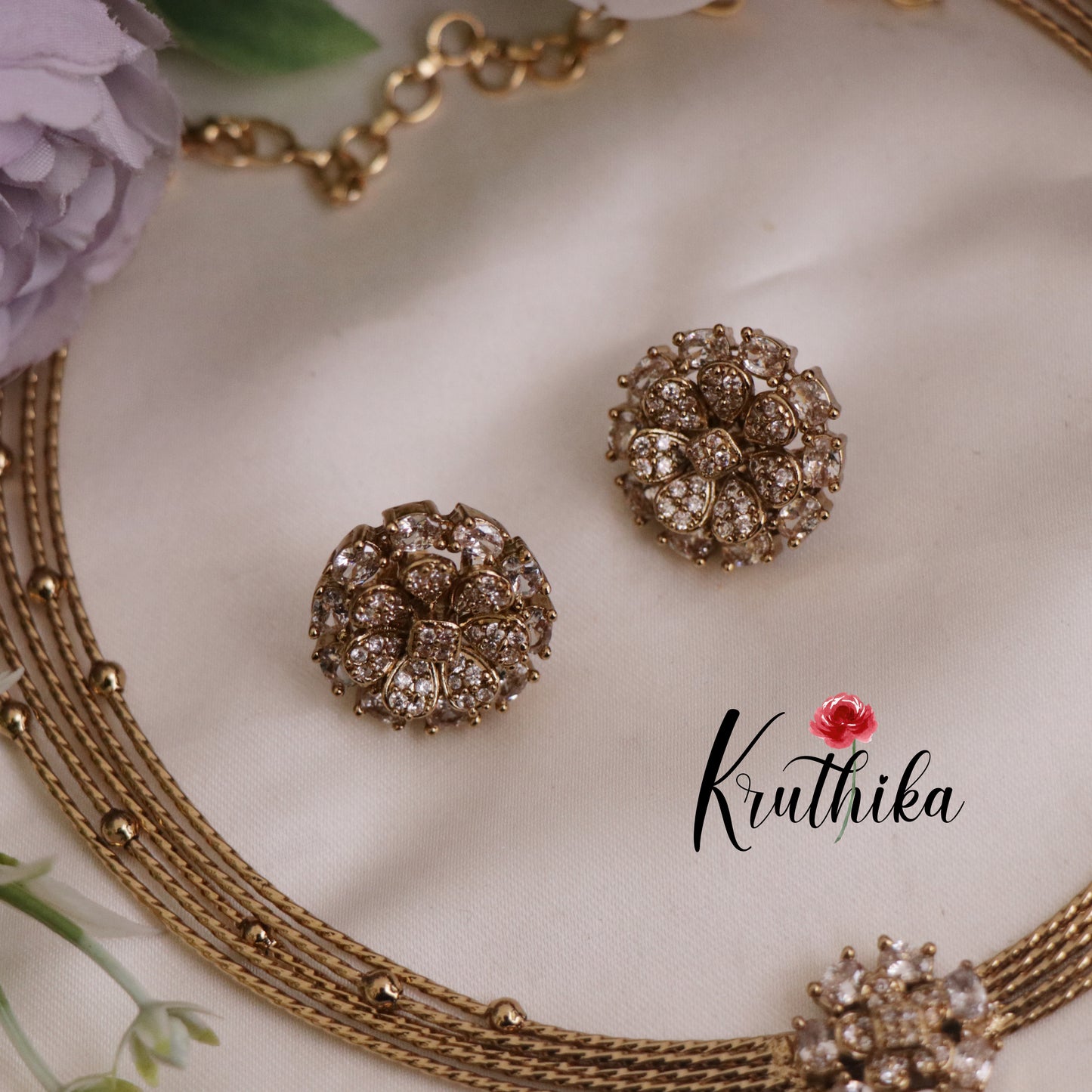 Trendy AD Victorian Jadau Hasli Necklace with Beads Drops NC2345 (Available in 2 Colours)