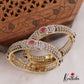 Beautiful Floral Motifs Diamond-Finish Gold-Tone Bangles B442 (Set of 2 Bangles)|(Available In 2 Colors)