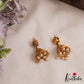 Elegant Antique Floral Motifs Kemp Jhumkas With Pearl Drops E1163 (Available In 2 Colors)