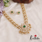 Royal Heritage Emerald Polki Silver Replica Mid Length Haaram LH2090