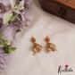Elegant Antique Floral Motifs Kemp Jhumkas With Pearl Drops E1163 (Available In 2 Colors)
