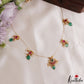 Simple Lotus Motifs Jadau Invisible Chain With Green Bead Drops NC3205