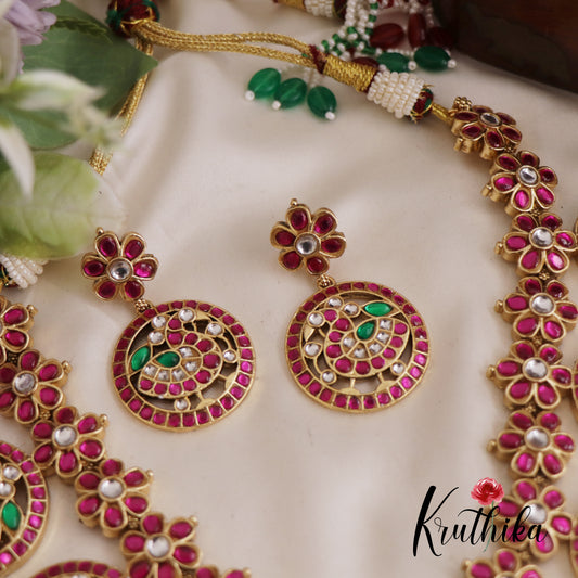 Traditional Coin Peacock Floral Motifs Jadau Necklace NC2601