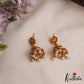 Elegant Antique Floral Motifs Kemp Jhumkas With Pearl Drops E1163 (Available In 2 Colors)