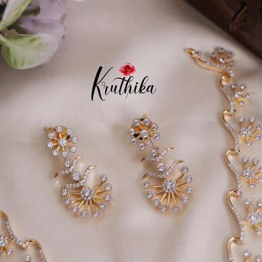 Luxury CZ Sparkling Floral Necklace Set NC2408