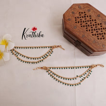 Simple Three Layer Peacock Design Earchains EC91 (Available in 3 Colours)