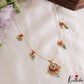 Classic Floral Motifs Jadau Invisible Chain With Green Bead Drops NC3206