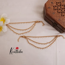 Simple Three Layer Peacock Design Earchains EC91 (Available in 3 Colours)