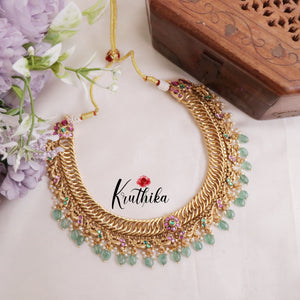 Beautiful No-Idol Jadau Floral Jalebi style Necklace NC2049