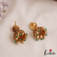 Classic Antique Floral Motifs Jhumkas With Pearl Bead Drops E1164 (Available In 2 Colors)