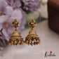 Beautiful Antique Peacock Motifs Jhumkas With Golden Bead Drops E913