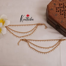 Simple Three Layer Peacock Design Earchains EC91 (Available in 3 Colours)