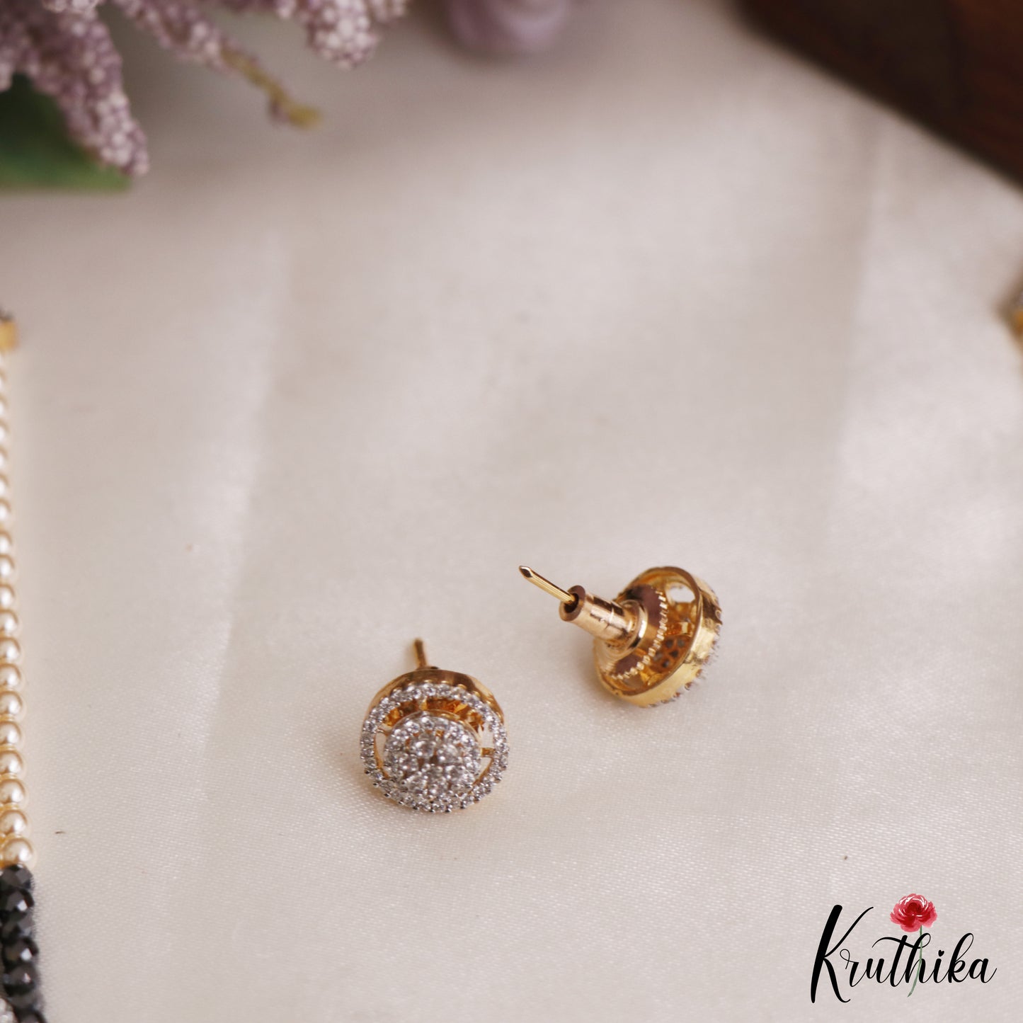 Sparkling Multi Layered Crystal & Pearl Haaram With Floral Accents LH2127 (Available In 7 Colors)