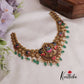 Royal Bridal Antique Gajalakshmi Peacock Necklace with Green Beads Drops NC2398