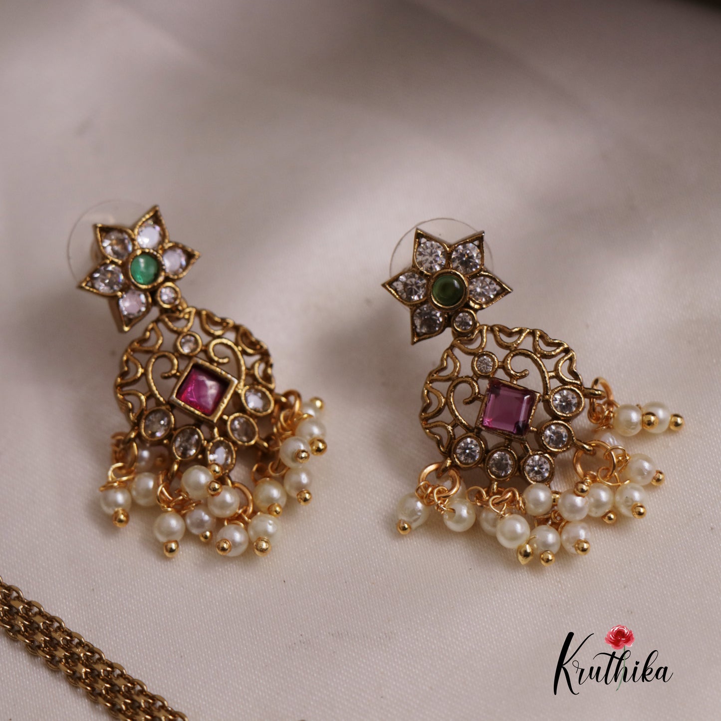 Premium Kemp Floral Guttapoosalu choker NC2524