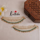Beautiful Pearl Earchains with Golden Leafs Drops EC90